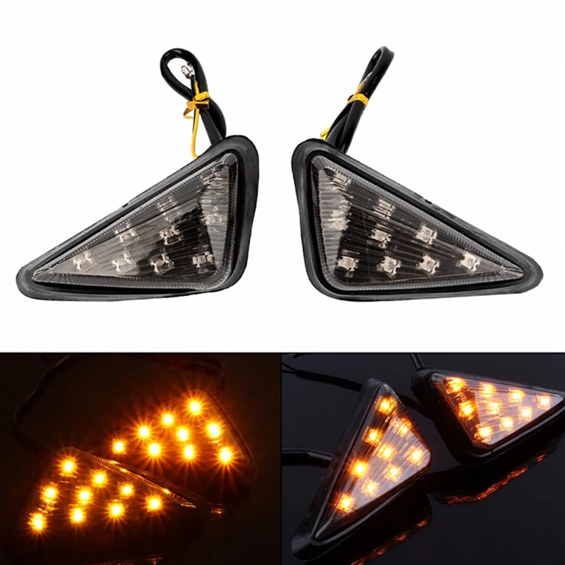

Motorcycle Turn Signal Light Euro Triangle Flush Mount Smoke Amber LED