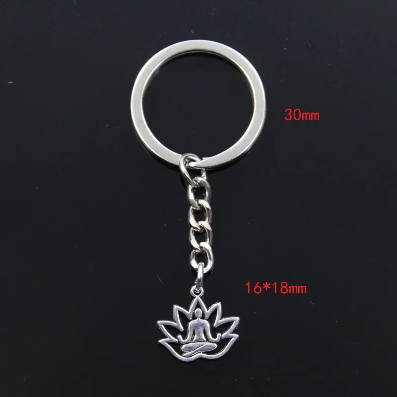 Модный брелок 16x18 мм для йоги Om Lotus Pose Padmasana Подвески DIY мужские ювелирные изделия