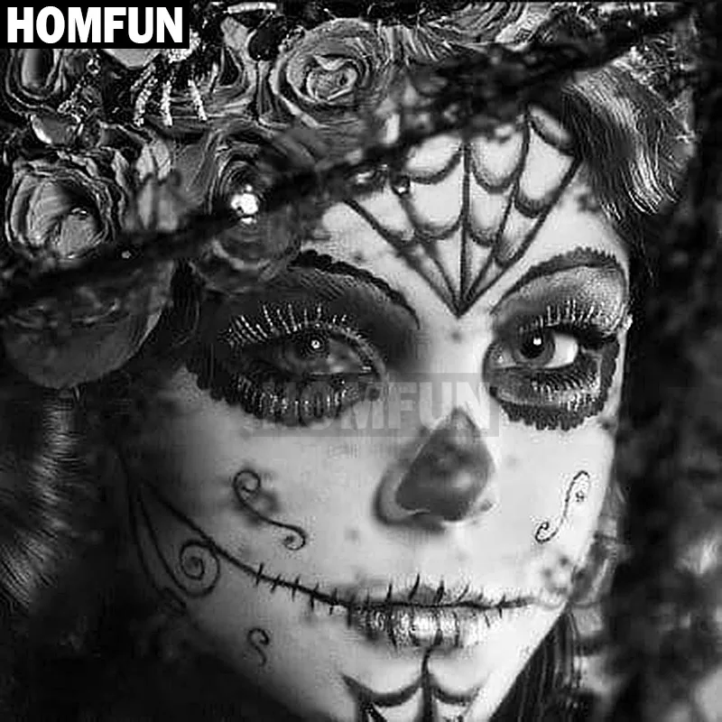 Картина для алмазной вышивки HOMFUN череп Женский алмазная вышивка с
