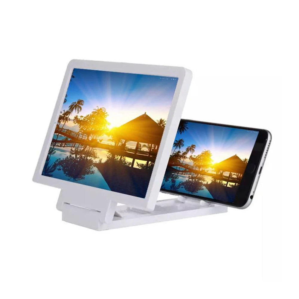 

Gasky 3D Smart Mobile Phones Screen Enlarge Magnifier Amplifier Projector Portable Folding Stand Holder White Gift