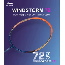 Li-Ning WindStorm 72 профессиональная ракетка для бадминтона, светильник, вес, высокое напряжение, подкладка, одиночные спортивные ракетки AYPM192 EOND18