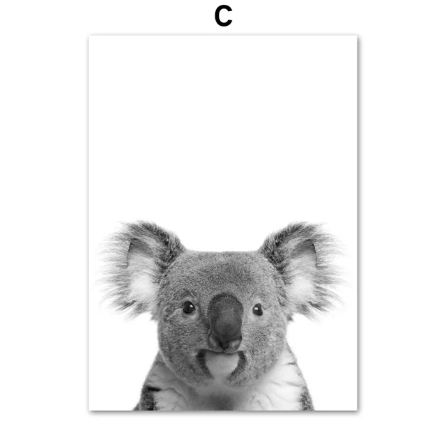 Panda Kelinci Koala Hewan Nordic Poster Dan Cetakan Dinding Seni