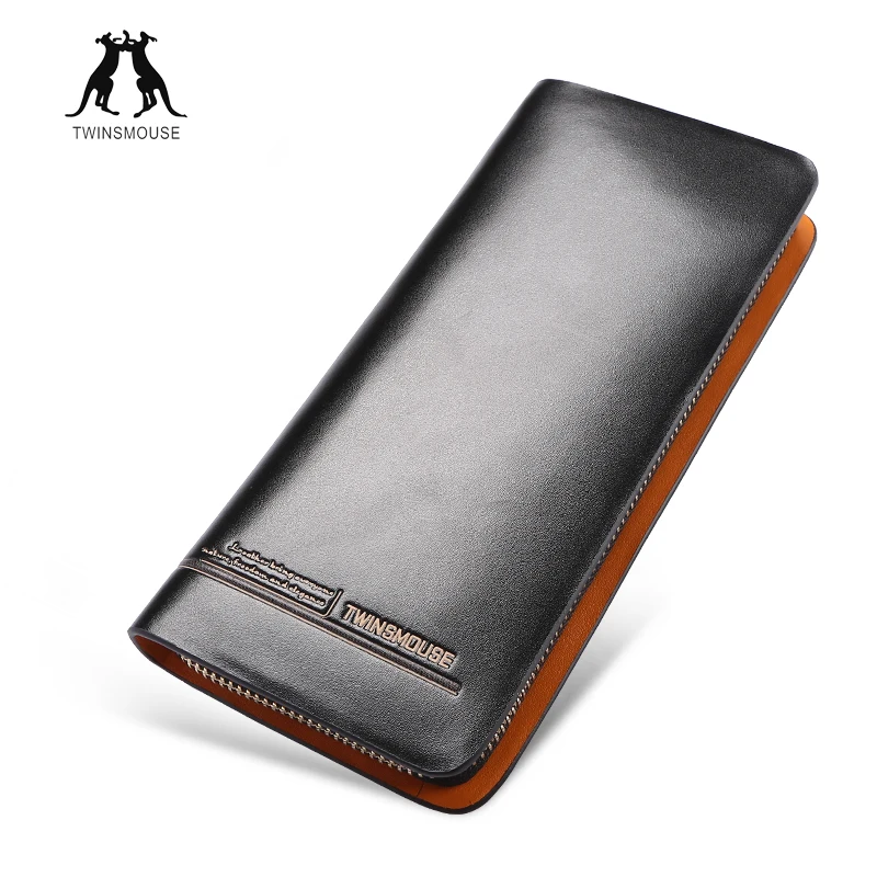 

TWINSMOUSE Luxury Male Long Wallet Genuine leather Men Purse Large Capacity Male Zipper Fashion Wallet Card Holder Men Purse