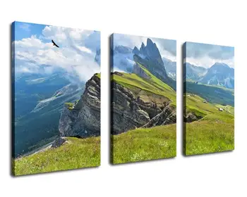 

Large Landscape Painting Artwork Mountain Cliff Artwork Canvas Art Nature Painting Framed Ready to Hang Drop shipping
