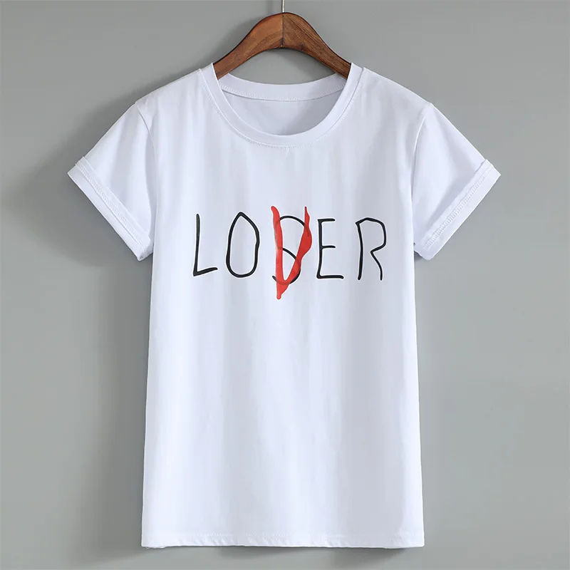 

Neploe Pennywise Movie It Losers Club 2019 T Shirt Women Casual Cotton Harajuku Tops Loser Lover It Inspired T-Shirt