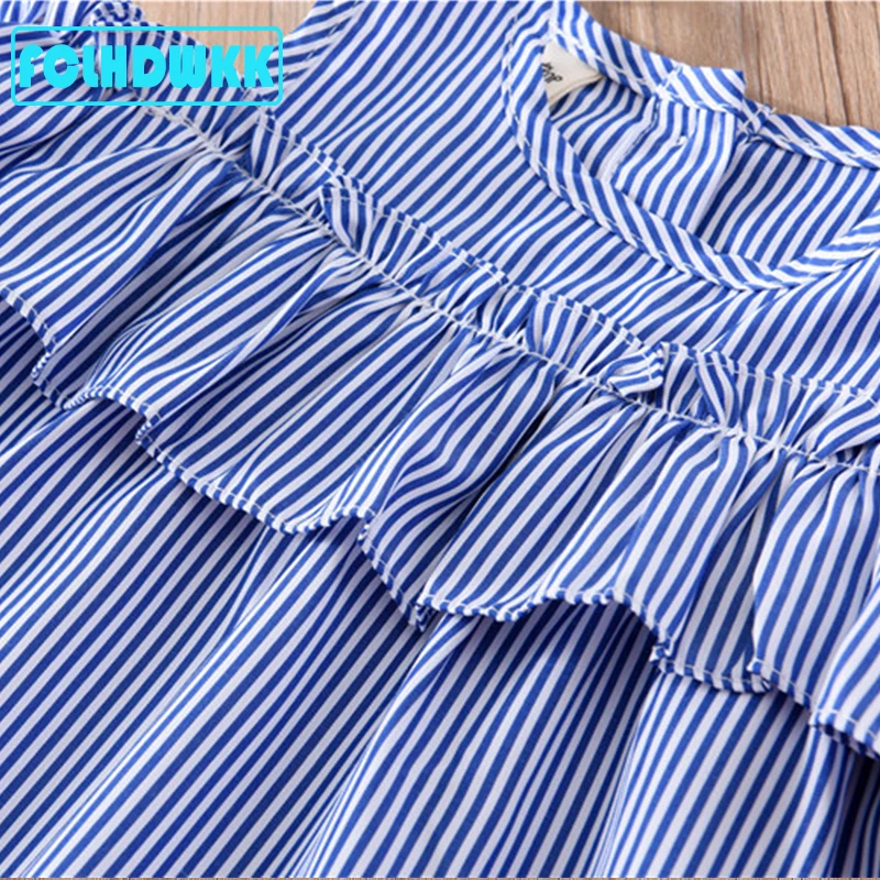 Girls Summer Dress Brand stripe Baby Dress Children Costume for Kids Clothes Baby Dress+ Headband Outfits For Children Cute