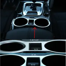 Car styling stainless steel Water cup holder trim car cover interior chrome trim molding strip for peugeot 3008 1.6THP 2.0L