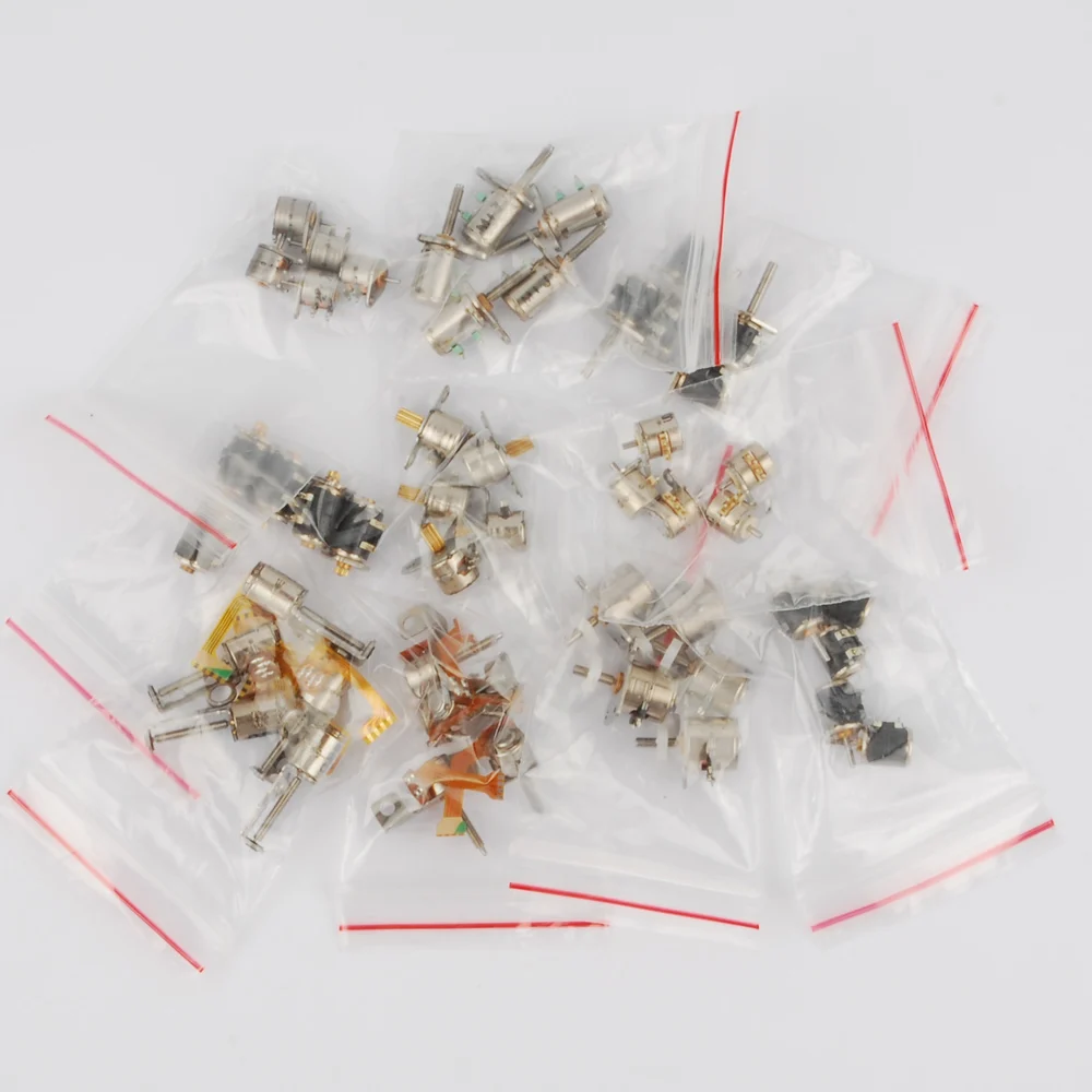 50 unids 3-5 V dc 10 tipos de 4 cables 2 fases motor micro paso a paso Mini motor paso a paso