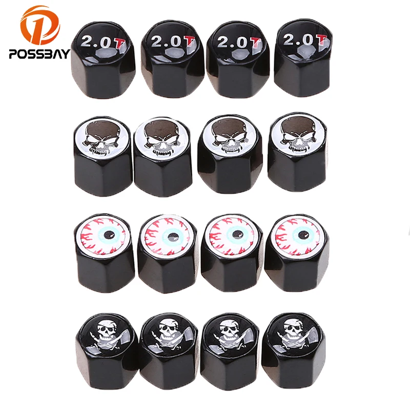 

POSSBAY Skull Punisher/Eye/Australian Flap Air Cover Car Wheel Tire Stem Valve Caps Motor Truck Tire Accessories