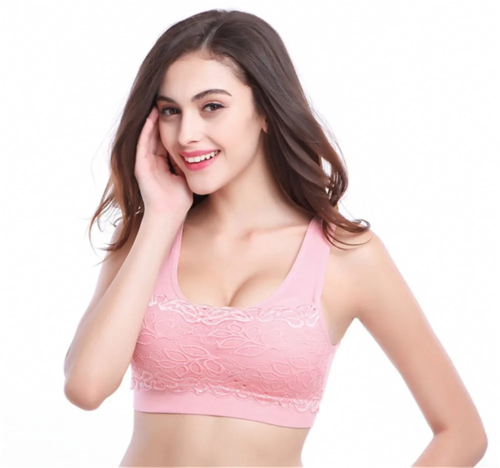 Sexy Vest Lace Women Padded Tank Tops Bra Good Quality Women Female Padded Tank Top Fitness Workout Bra Woman Lace Crop Top (14)