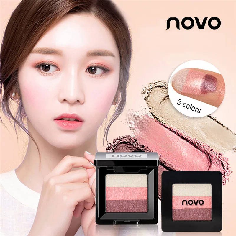 

3 Colors Brighten Easy to Wear Pigmented Eye Shadow Palettes Waterproof Long-lasting Shimmer Luminous Nude Eye Shadow Palette