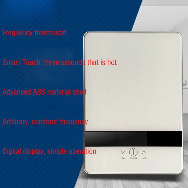 ATWFS High Quality Instant Tankless Water Heater 6500w 220v Thermostat Induction Heater Smart Touch Electric Heaters Shower 6