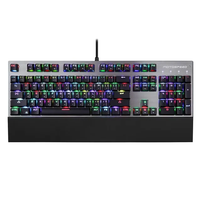Special Price Motospeed CK108 Wired Mechanical Keyboard 104 Keys Russian/English RGB Colorful Backlit Blue/Black Switch For PC Laptop Desktop