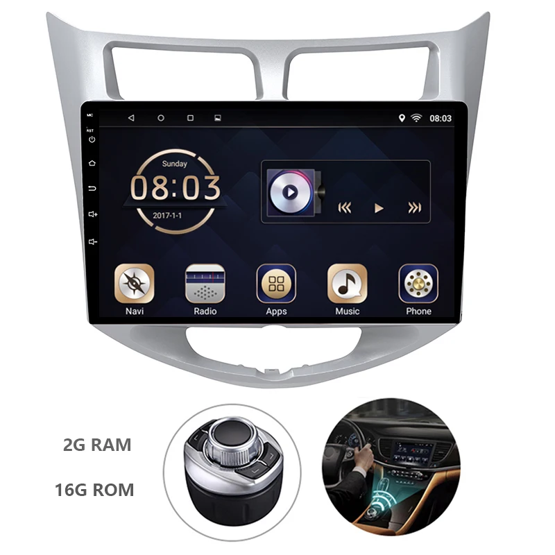

Android 7.1 1din Car DVD Multimedia Player Autoradio For Hyundai Verna 2012-2016 GPS Navigation System With Carplay Mirror Link