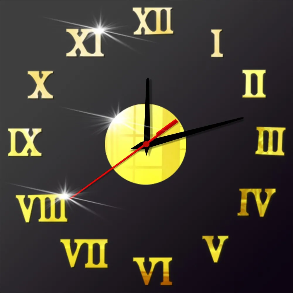 

Roman Digital Numbers Wall Clock 3D DIY Self-adhesive Retro Clock Vintage Home Decor Kitchen Clock Wall Stickers