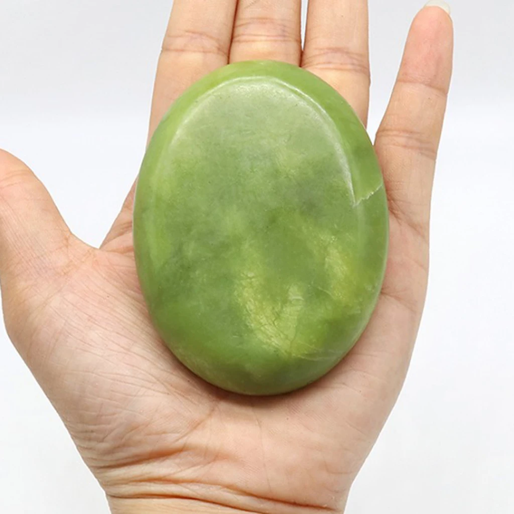 3 Pcs Jade Hot Massage Stone for Facial Body Hot Stone Spa Massage 6 x 8cm