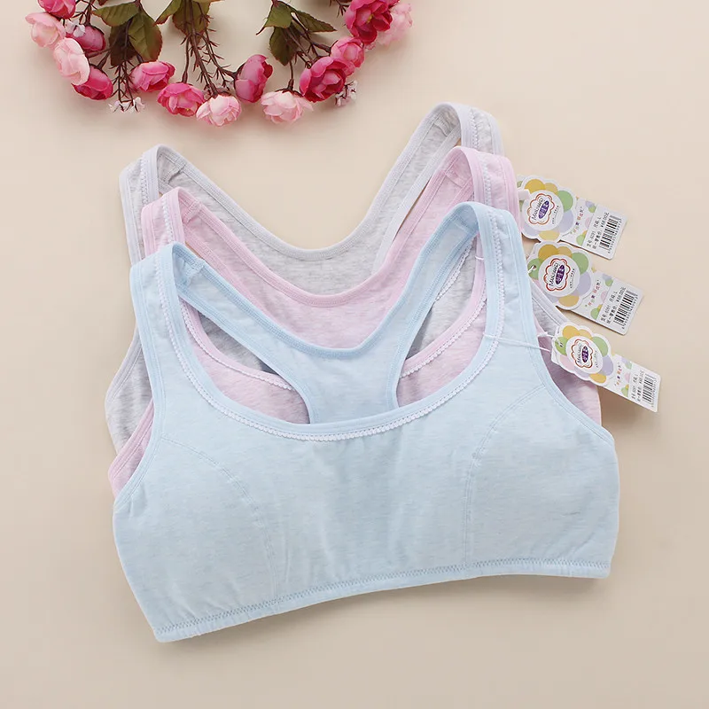 Tsfit Land Young Girls One Piece Thin Cotton Breathable Sleeping Bras