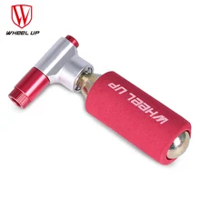 Roue Up vente chaude vélo pompe CO2 cartouche d'urgence cyclisme pompe tête vélo balle Mini Portable pompe double gonfleur pompe