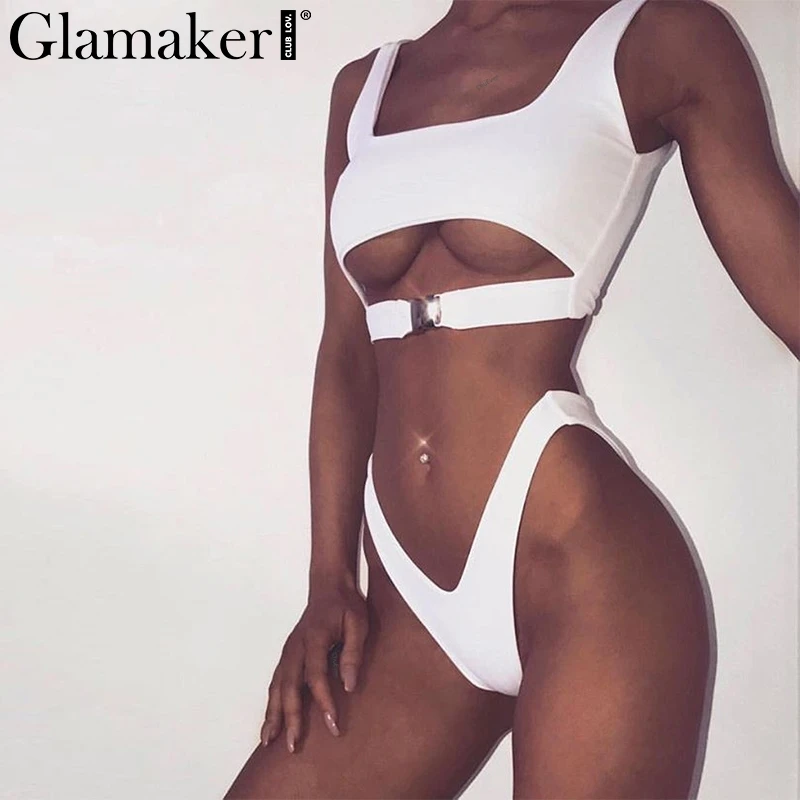 Glamaker ليوبارد طباعة رفع ارتداءها المرأة مثير الصيف bodycon ارتداءها الإناث الجوف خارج ثوب السباحة اثنين من قطعة بدلة السروال القصير