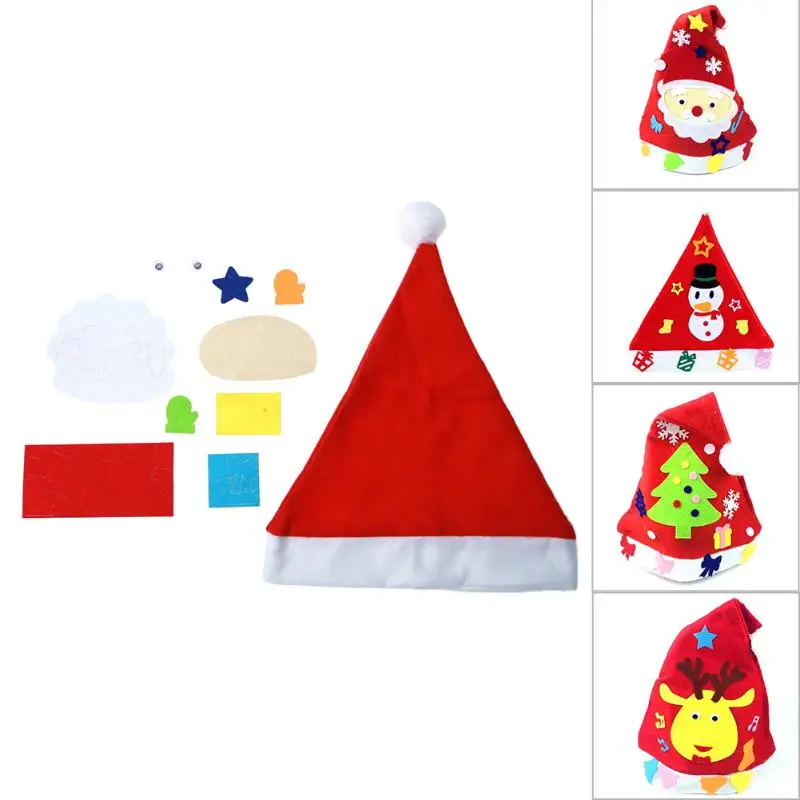 DIY игрушка Рождественская шляпа рождественские развивающие игры для детей шляпа ремесло набор материал для рукоделия рождественские