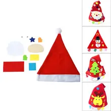 DIY font b Toy b font Christmas Hat Xmas Baby Kids Educational Hat Craft Kit Handmade