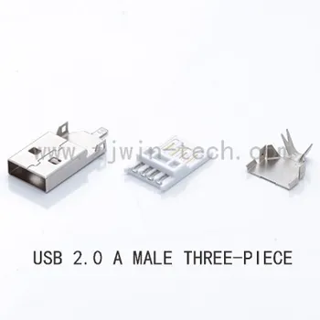 

200SETS USB 2.0 AM Type Male THREE-PIECE DIY Mini USB Connector Soldering Micro USB Jack 3IN1