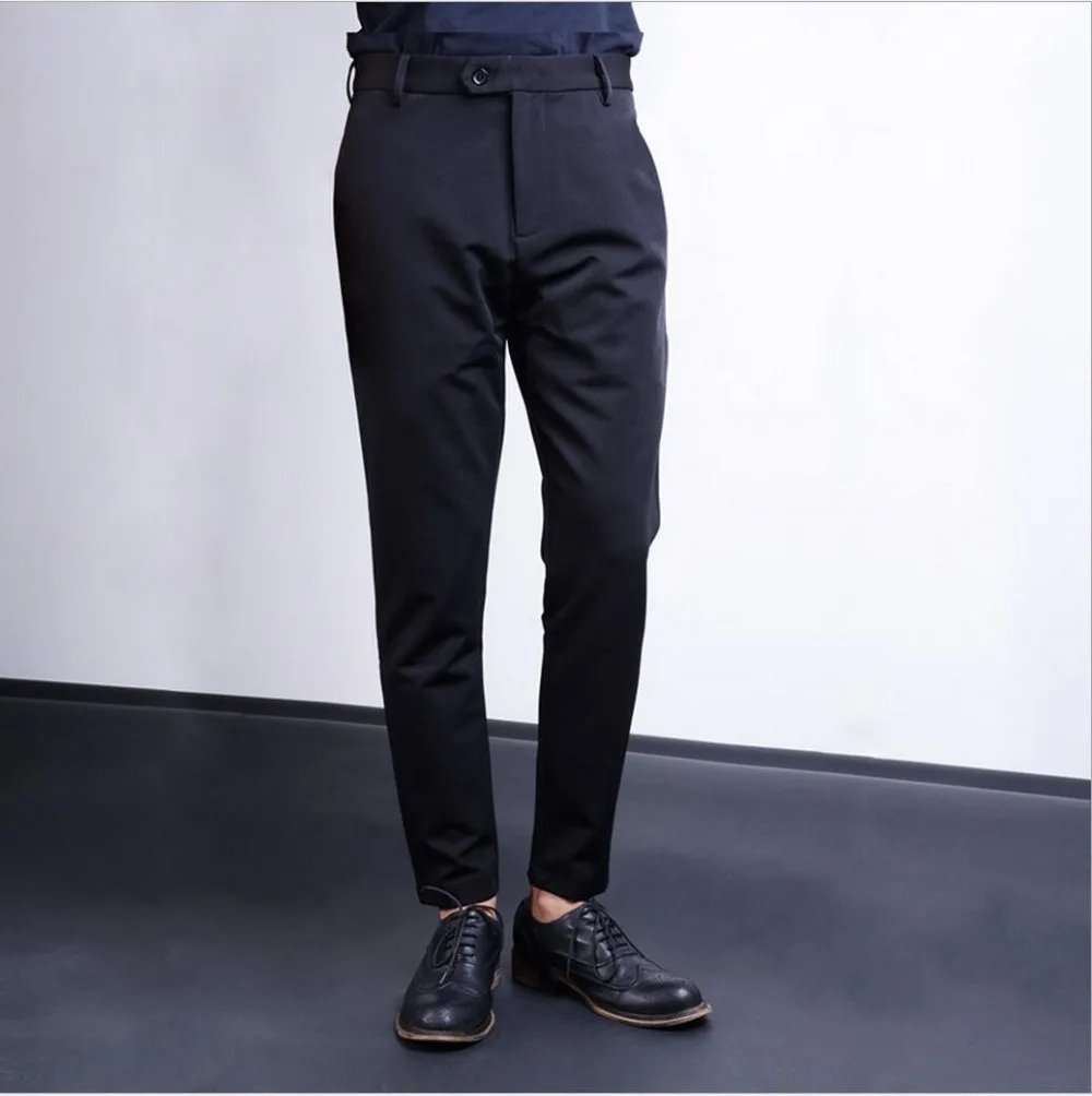 black tapered suit pants