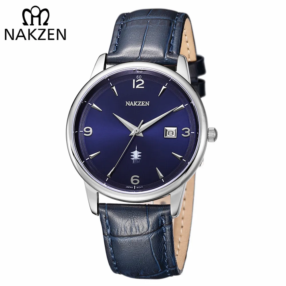 NAKZEN классические мужские наручные часы брендовые Роскошные Кварцевые