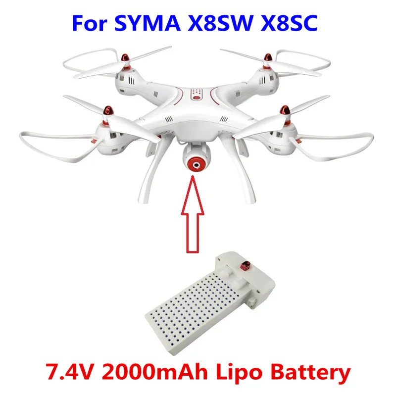 SYMA X8SW 7 4 в 2000 мАч батарея для X8SC дистанционное управление Квадрокоптер вертолет