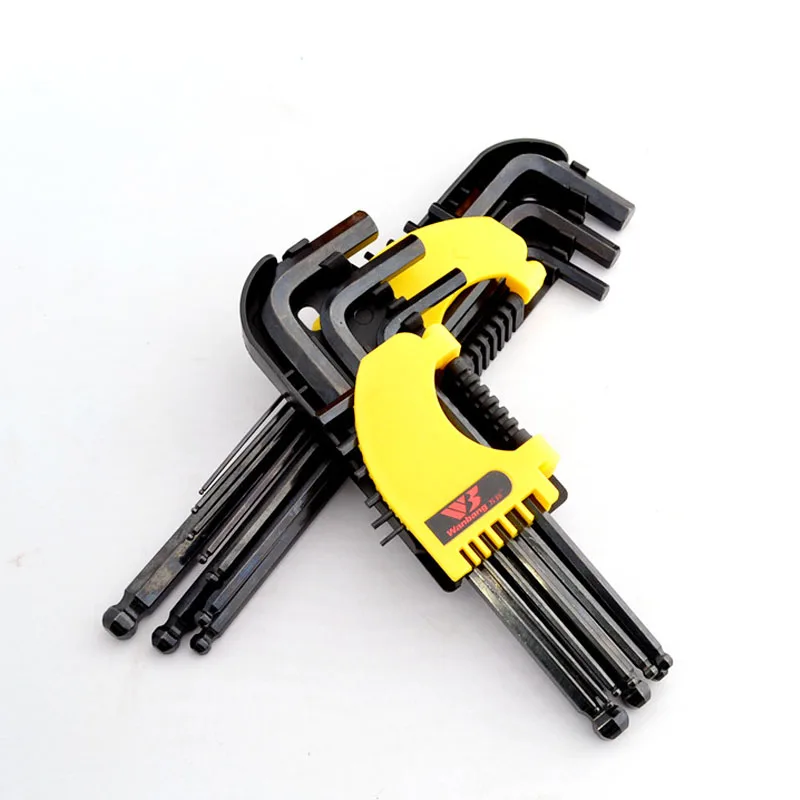9pcs/set 1.5 10mm Durable Toughen Ball Head Allen Wrench Set High