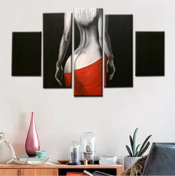 

100% handpainted abstract painting 5pcs sexy girl set oil painting modern wall art deacoration no frame b09