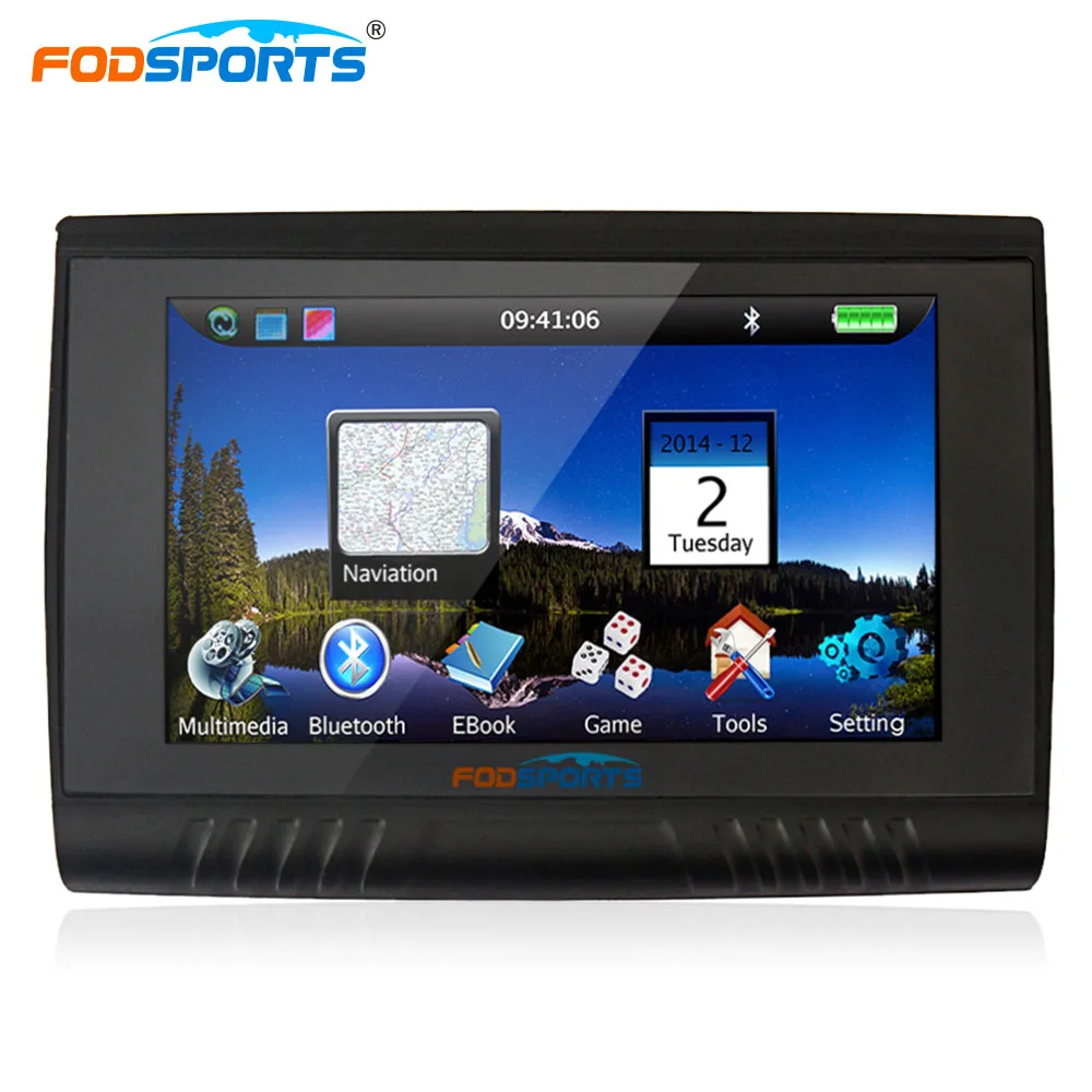 

Fodsports 5.0 inch Bluetooth Motorcycle GPS Navigation 256MB 8GB Waterproof GPS Navigator Tracker Free Maps FM Transmitter
