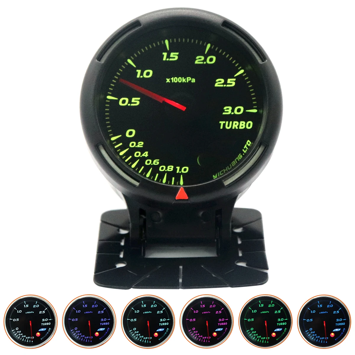 

60MM 12V 300KPa 64 Backlights LED Electrical Car Bar Turbo Boost Gauge Meter with Sensor for 12V Vehicles