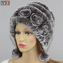 Осенне-зимняя женская шапка из кроличьего меха, настоящий мех кролика, шапка, меховая заколка, головной убор, женские тапки, меховые шапки