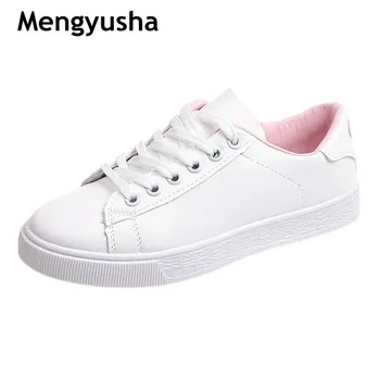 

2018 Spring And Summer New White Shoes Women Fashion Flat Leather Canvas Shoes Female White Board Shoes Casual Shoes
