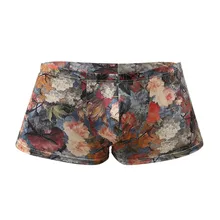 Мужское нижнее белье новые сексуальные цветочные принты с низкой талией мягкие и удобные дышащие модные повседневные четыре сезона боксер# Z