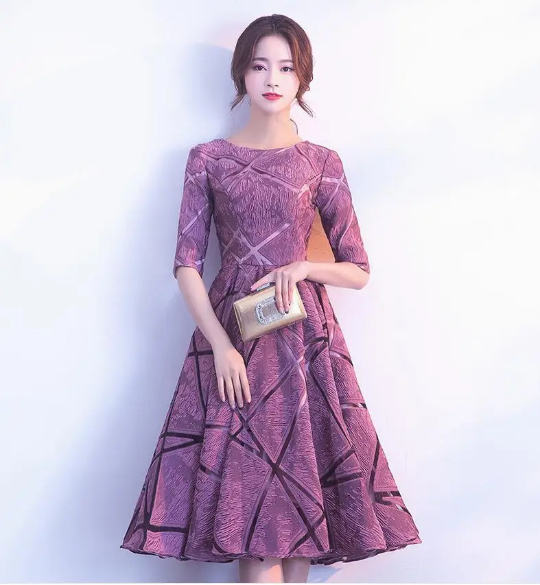 Новое весенне-летнее платье женское элегантное классическое бальное платье Длинные вечерние платья женские повседневные Большие размеры узкие Макси-платья фиолетовые