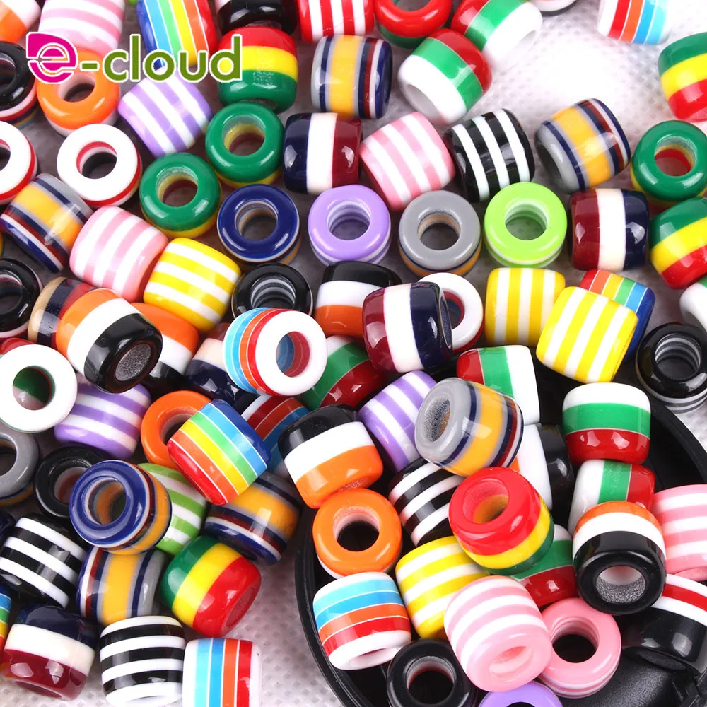 

50Pcs/Lot multi coloured hair Beads and dreadlock Beads cuffs clips approx 6mm hole for hair braids dreadlock Accessories