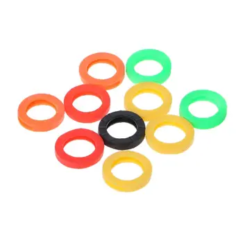 

10Pcs Bright Colors Hollow Silicone Key Cap Covers Topper Keyring Key Rings Car House Key Case