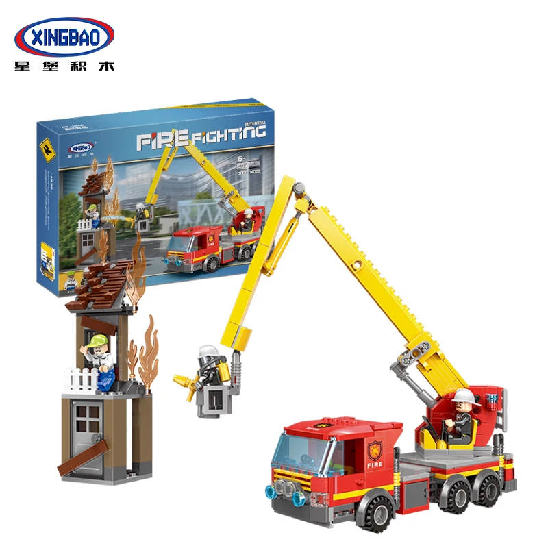 

Newest Xingbao Building Blocks 509pcs Legoed Fire Fighting with Fire Truck and Fireman Blocks Toys for Children Educational toys