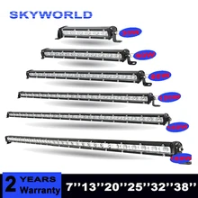 7 “13 ”20” 25” 32 ”38 ”Super Mini Ha Condotto La Luce Bar Combo Fascio di Punto singola Fila di Lavoro Luci di Guida 4×4 SUV Fuori Strada Bar Lampada 12 v