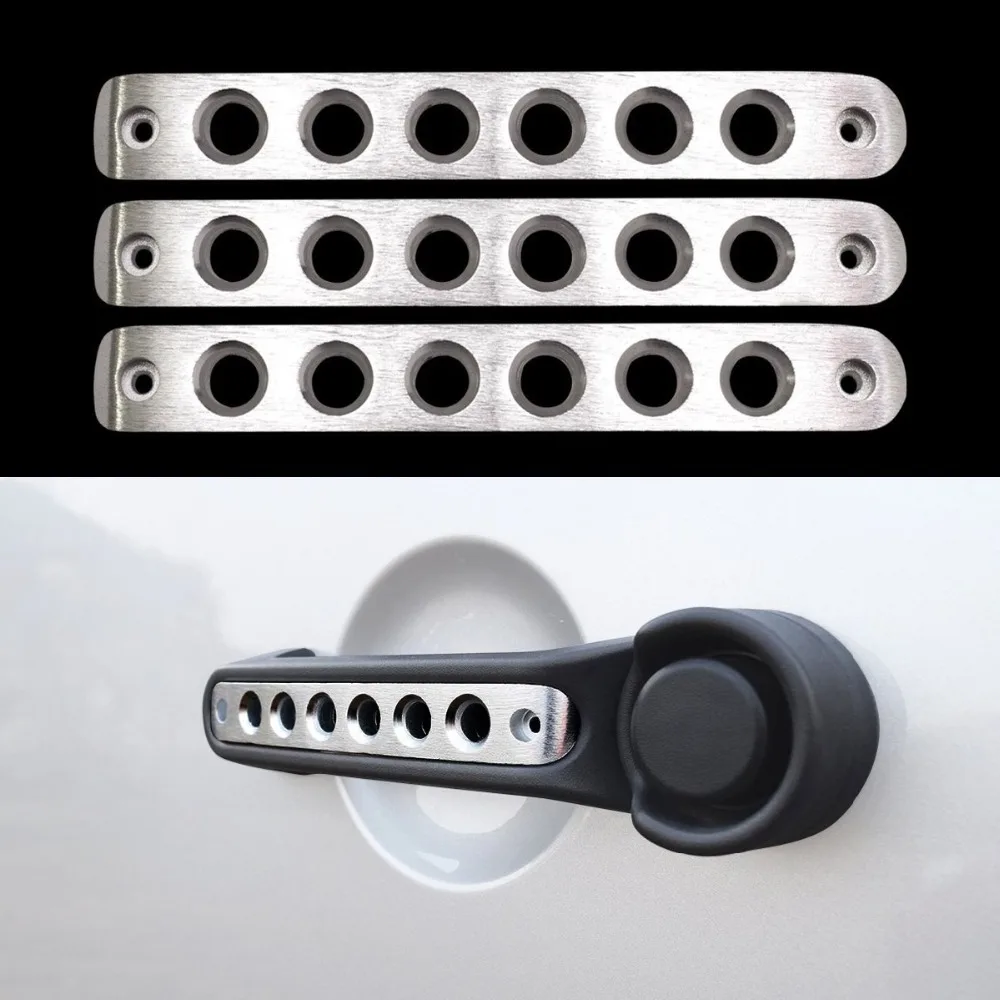 

3PCS 2 Doors Aluminum Chrome Front Rear Door Grab Handle Inserts Cover For Jeep Wrangler JK Unlimited Offroad Rubicon Sahara