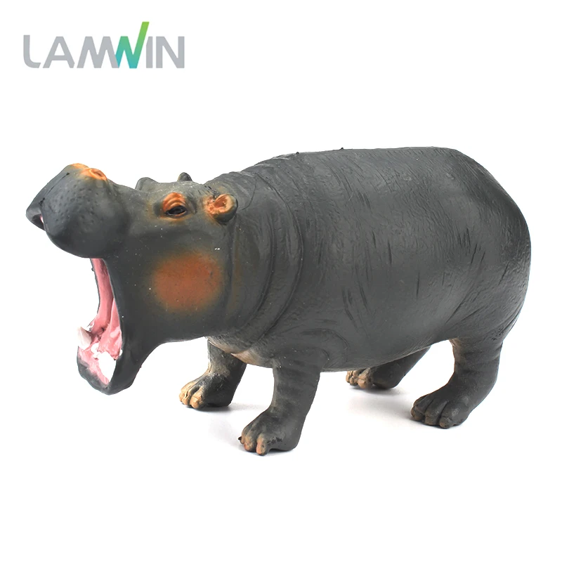 Lamwin Solid Type PVC Hippo Action Figures Toy Africa Wild Animal