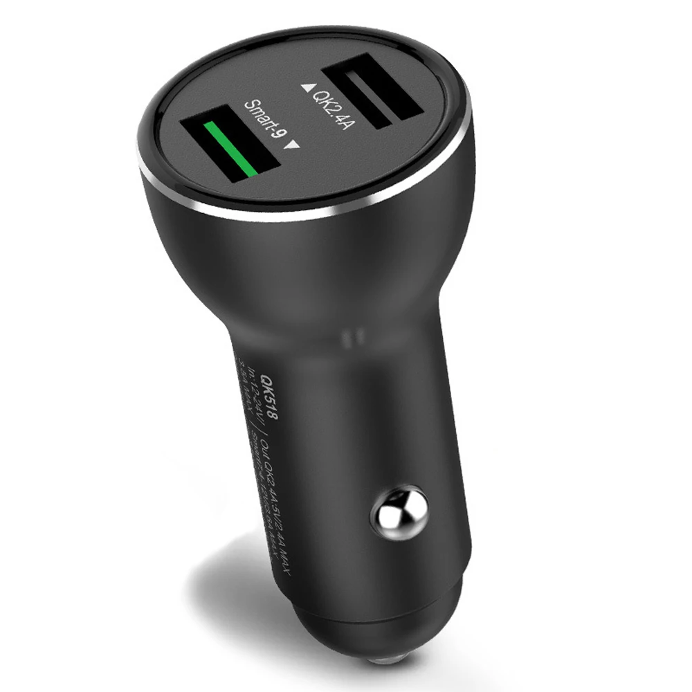 Yusion QK518 2 USB QC3.0 VOOC Fast Car Charger For OPPO R15 R11s R11