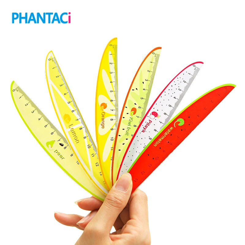

15cm Cute Kawaii Fruit Design Plastic Ruler Creative Fruit Ruler for Kids Student Novelty Item Korean Stationery Free Shipping