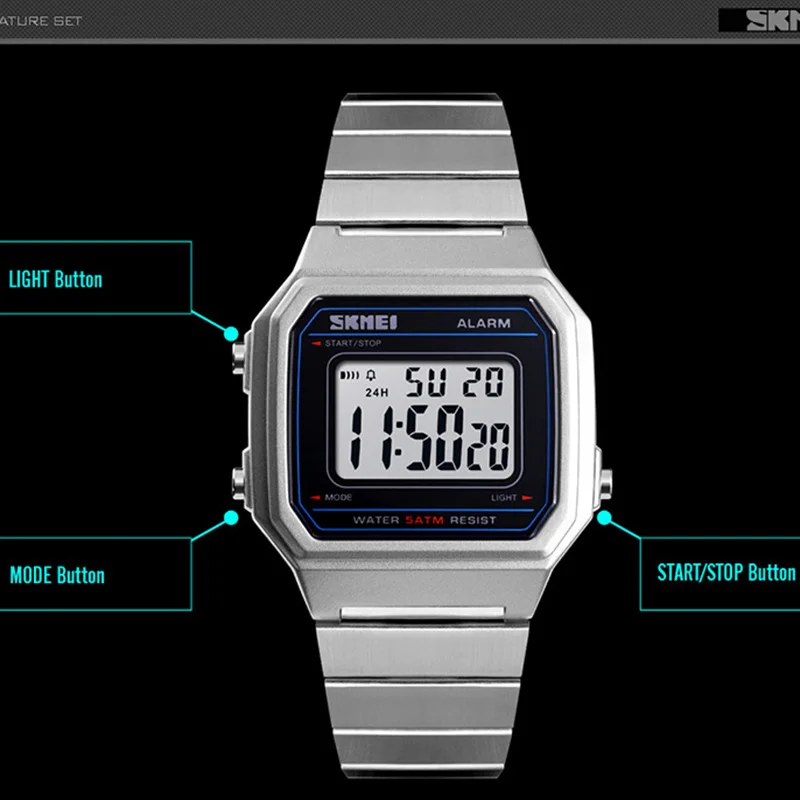 Спортивные часы, электронные мужские часы, лучший бренд, Роскошные мужские часы, водонепроницаемые, военные, светодиодный, цифровые часы, Relogio Masculino SKMEI