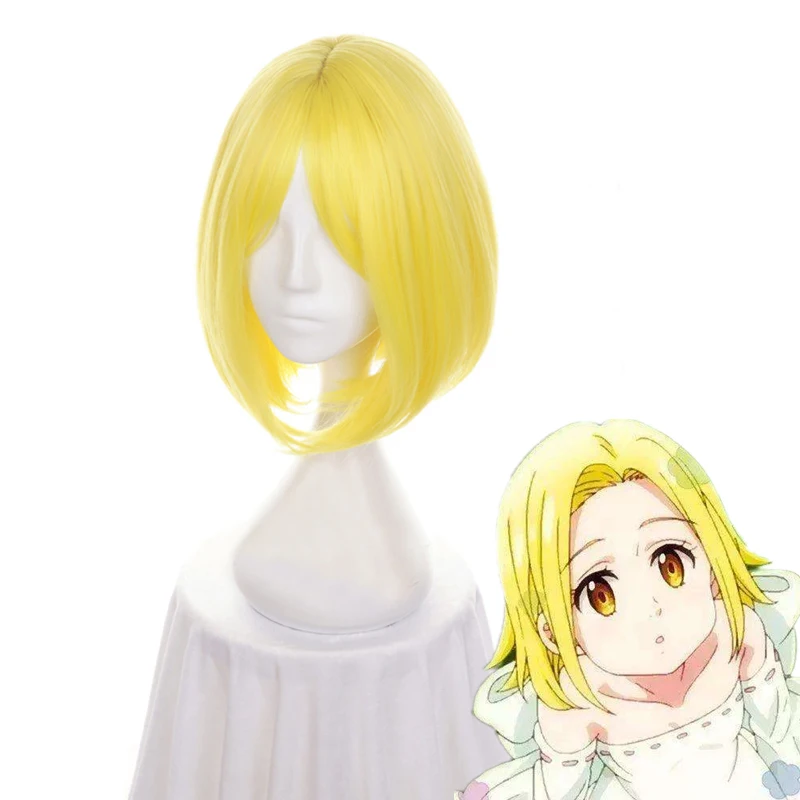 Аниме The Seven Deadly Sins/Nanatsu no Taizai Elaine короткие жёлтые термостойкие волосы косплей