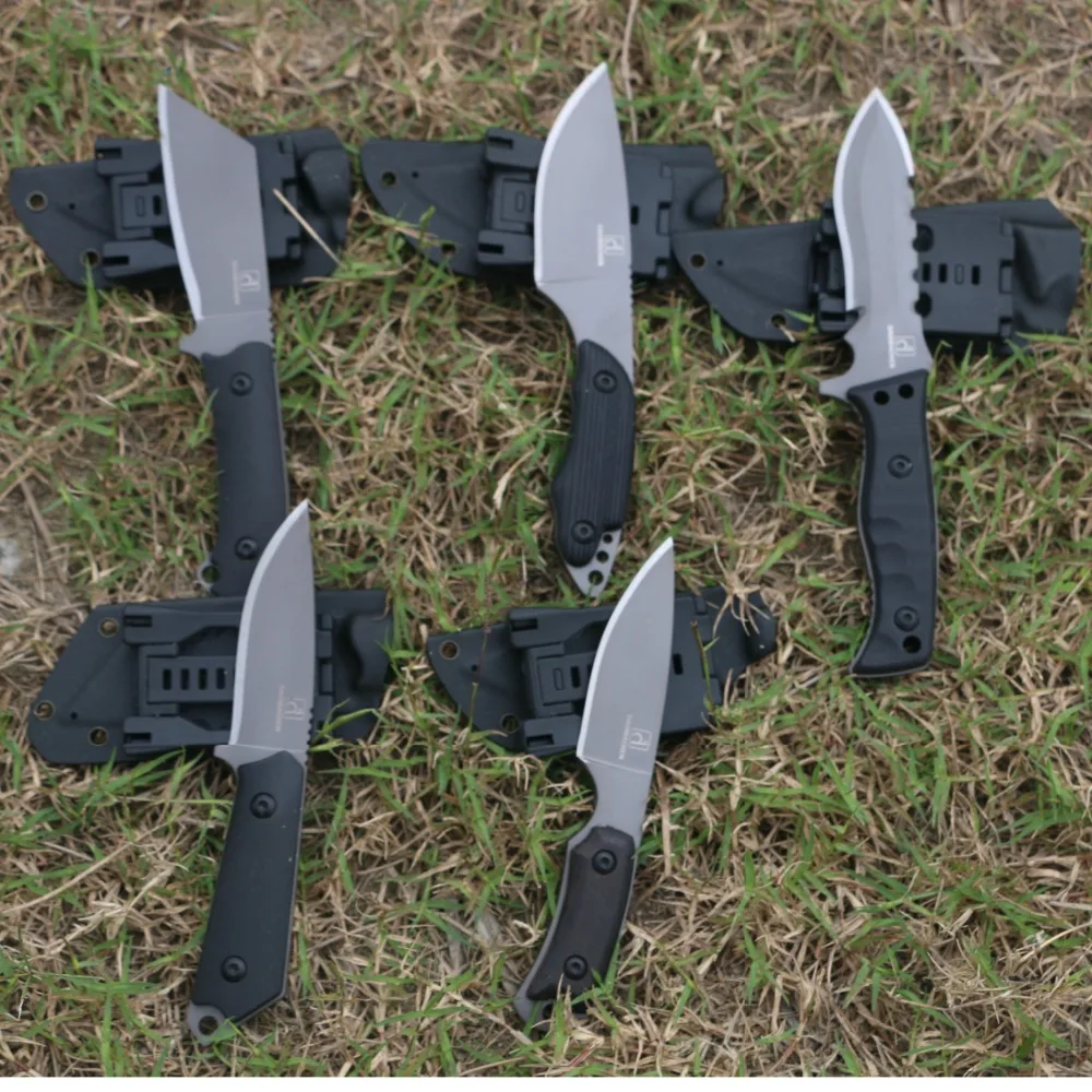 5 PIC新しい固定ブレードナイフ屋外戦術ナイフサバイバルキャンプツールコレクション狩猟ナイフインポートされたKシース