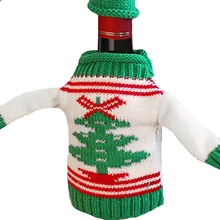 1 шт. шерстяная Рождественская бутылка вина чехол сумка Санта Клаус вязаные шапочки для дома Повседневные Вечерние украшения для отеля KitchenChristmas