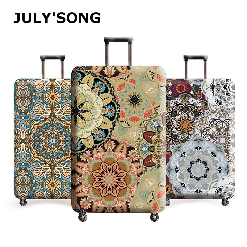 

JULY'S SONG Vintage Floral Travel Luggage Cover Dust Case Suitcase Protective Cover Polyester Trolley Case cover